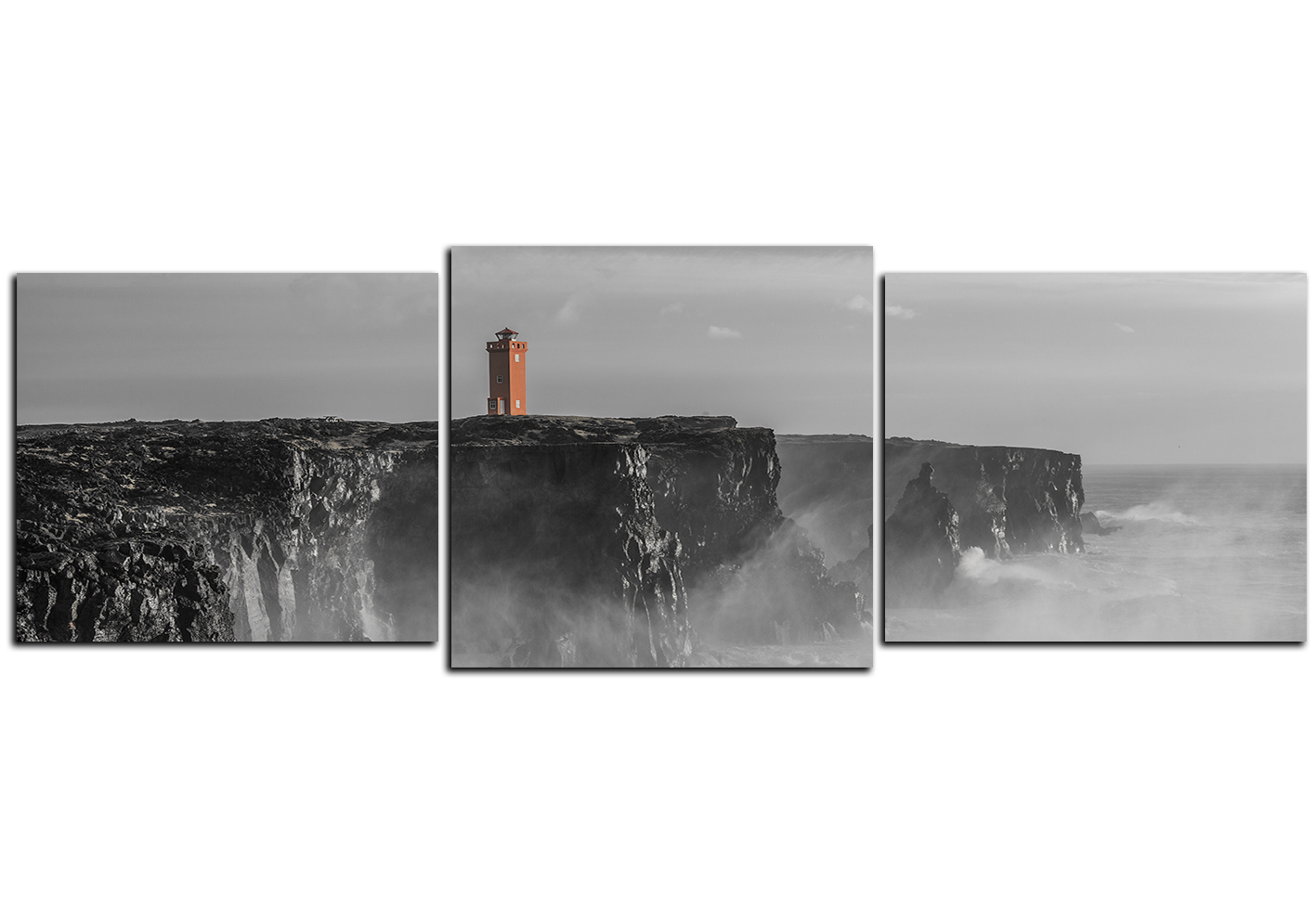 Obraz na plátně - Maják v bouři - panoráma Obraz na plátně - Maják v bouři - panoráma